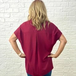 Turquoise Door Tomball ANNABELLE TOP-BURGUNDY What's New