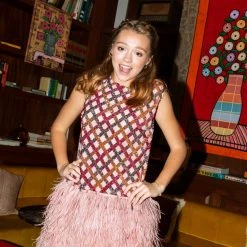 Turquoise Door Tomball LIGHT PINK DIAMOND FEATHER DRESS What's New