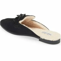 Turquoise Door Tomball CALLY FAUX SHEARLING LINED MULE-BLACK