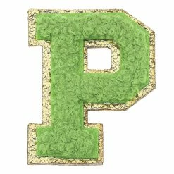 Turquoise Door Tomball P CHENILLE GLITTER LETTER PATCH