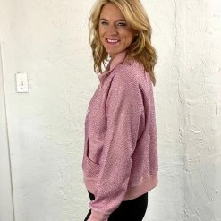 Flash Sale ⭐ Turquoise Door Tomball LIGHT PINK RHINESTONE 1/2 ZIP SWEATSHIRT Tops ⌛ 9 Turquoise Door Tomball LIGHT PINK RHINESTONE 1/2 ZIP SWEATSHIRT Tops