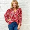 Turquoise Door Tomball KIMBERLY LEOPARD TOP-RED