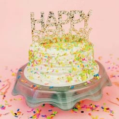 Turquoise Door Tomball Fun Gift Ideas GOLD HAPPY BIRTHDAY CAKE TOPPER