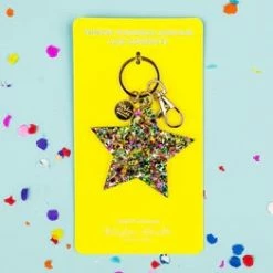 Turquoise Door Tomball Accessories CONFETTI STAR KEYCHAIN