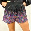 Turquoise Door Tomball BLACK & RAINBOW SEQUIN SCATTERED SHORT Bottoms